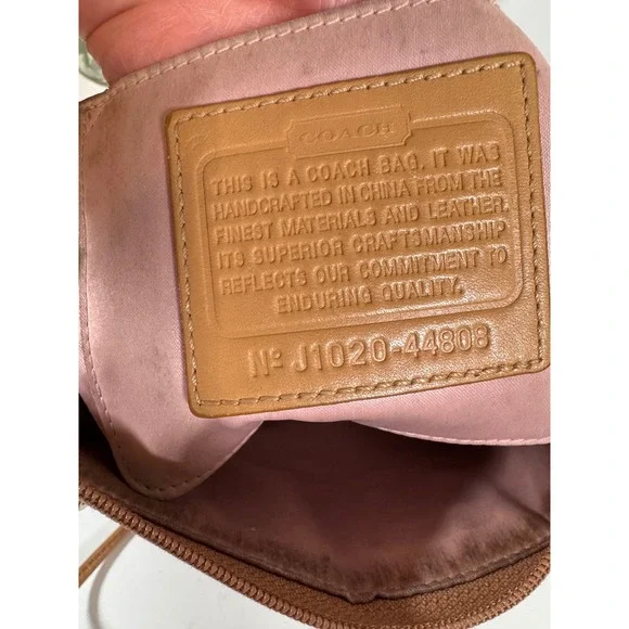 Coach Colette Tan Leather Crossbody Bag Python Stripe Gold Hardware 44808 - Picture 8 of 10